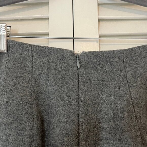 MADEWELL Heather Gray Structured Wool TURNOUT SKIRT 2 Mesh Inset Full Flare - Picture 7 of 10
